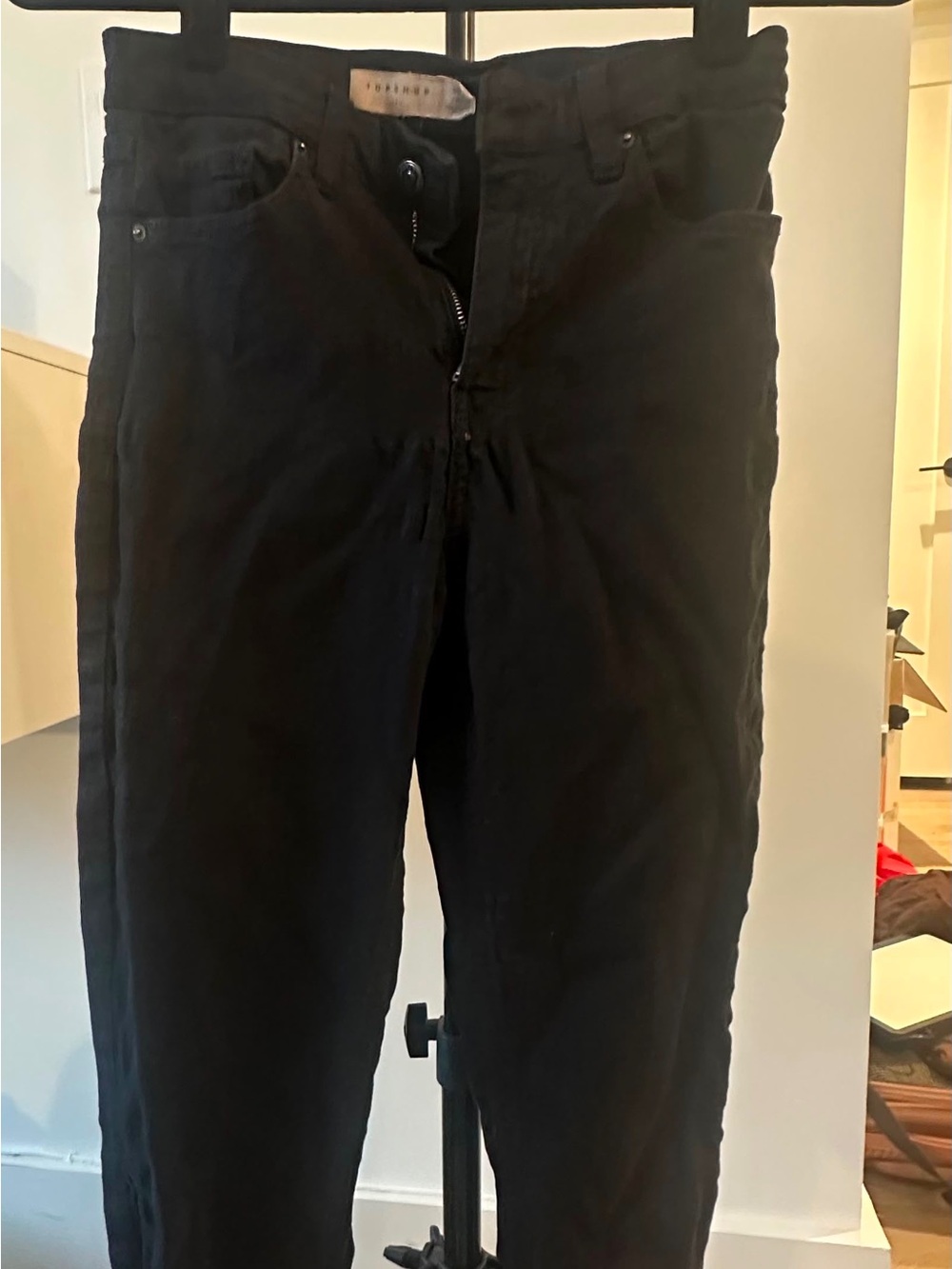 Topshop Men's Black Slim Straight Jeans